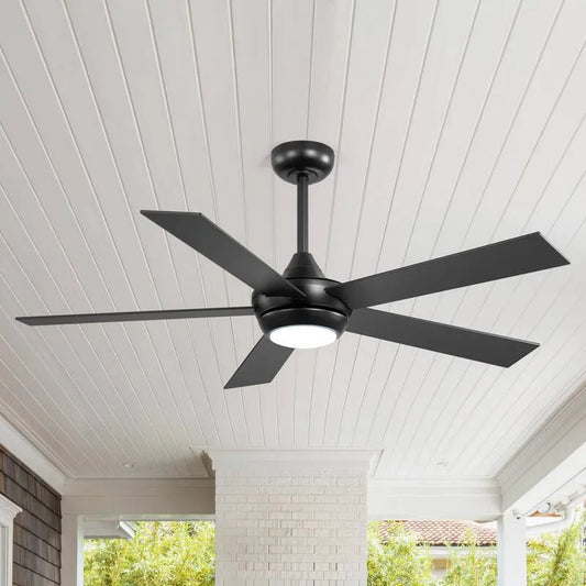 Deckenventilator mit Licht, 52 in., Fernbedienung, Innen, Schwarz