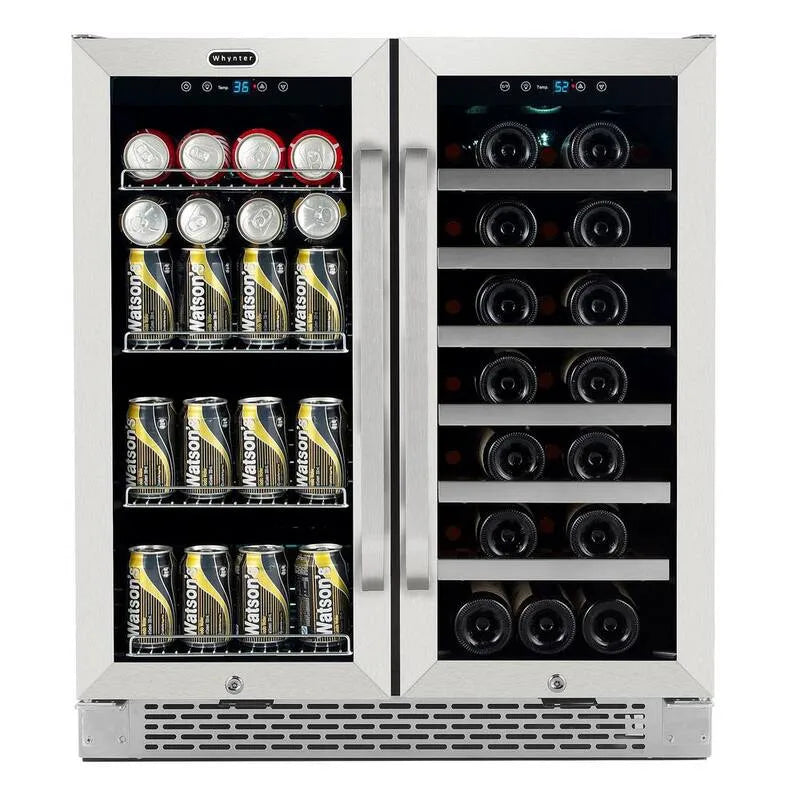Kühlschrank 33-Wine, 30 in., Edelstahl, Dual-Basket Cooking