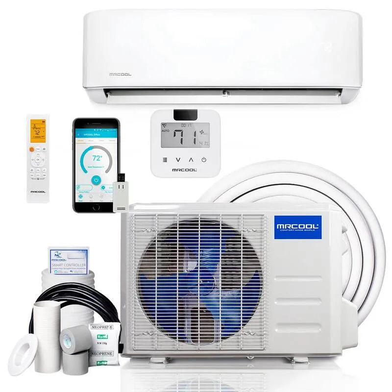 1. 5-Ton MRCOOL 1, 5-Tonnen duktloses Mini-Split-System, 19 SEER, 16 ft, 1-Zone, Line-Mini Stat 230-Volt, 18K