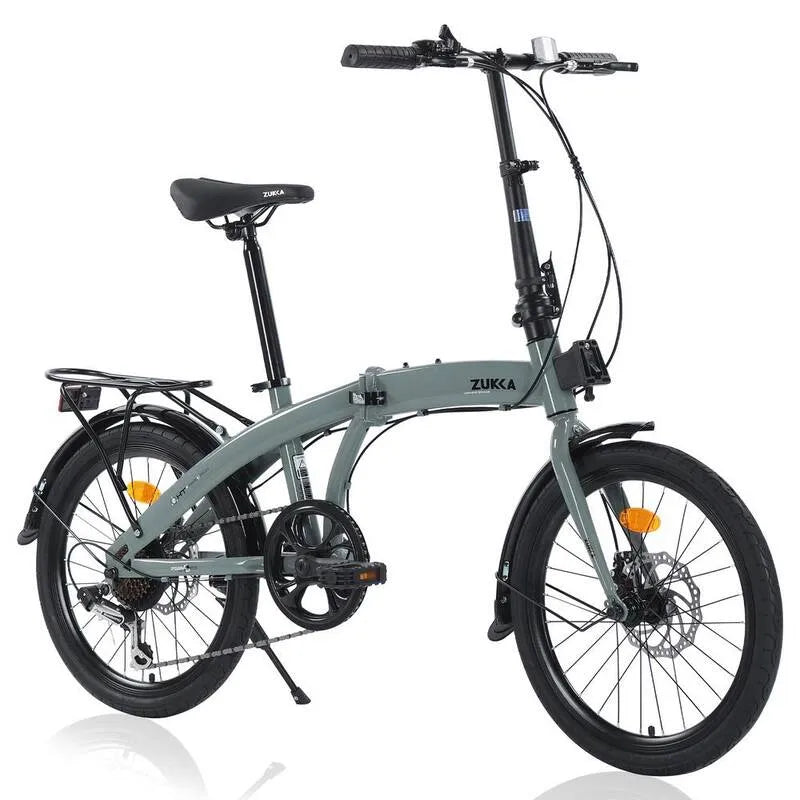 Grau 20 in., Grau 20 in. Faltbare Fahrrad Stahlrahmen 7 Stufen City Bike, 7 Stufen