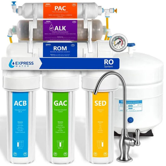 Umkehrosmose Alkalisches Wasserfiltrationssystem, 10 Stufen, Chrom, Reverse Osmose Systeme