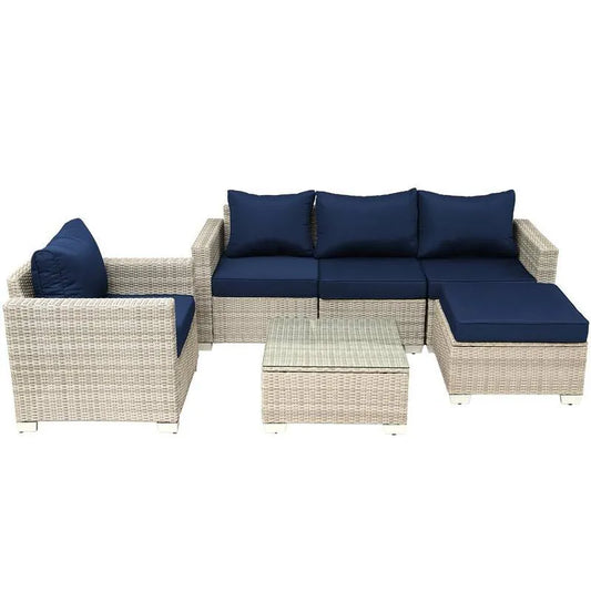 Schnittsofa, Terrasse, Garten, Grau, Weiß, Blau, Wohnzimmer Modular Sitz, Dunkelblau, Garten-Sofas