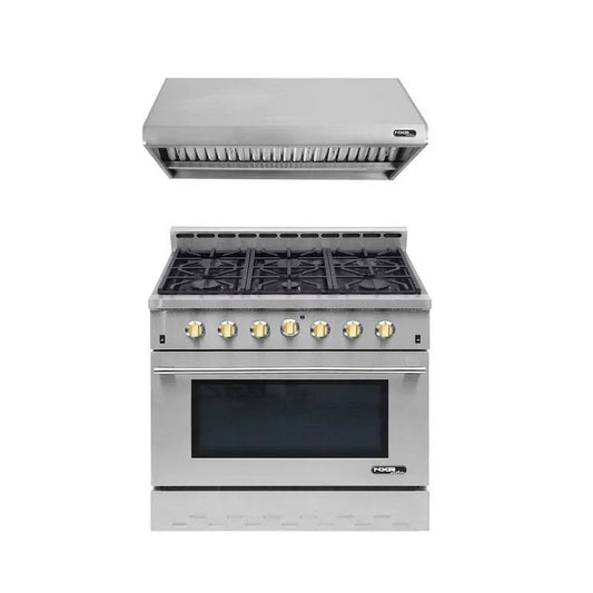 Gas Herd, 36 in., 5, 5 cu ft, Edelstahl, Konvektion Kochen, Entree, Gold, 5.5 cu. ft