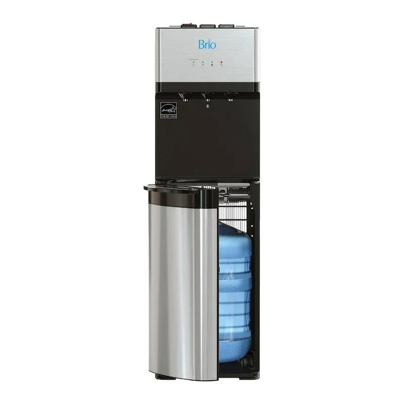 Tri-Temp Bottom-Load Wasserkühler in Schwarz und Bürsten Edelstahl, essentiell