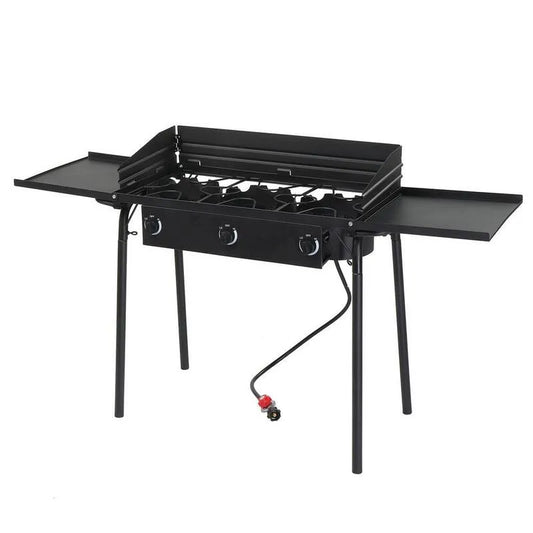Brenner tragbarer Tabletop-Propan-Gasgrill, kompaktes tragbares Design, Flüssigpropan, Schwarz, Tragbare Gasgrills
