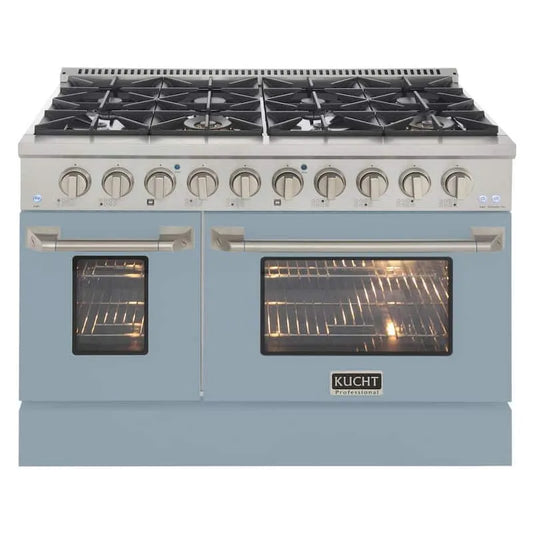 Kommerzielle Gas-Reihe 8-Burners, 48 in., 6. 7 cu ft, Edelstahl, Flüssigpropan, Pro-Style, Blau, 6.7 cu. ft