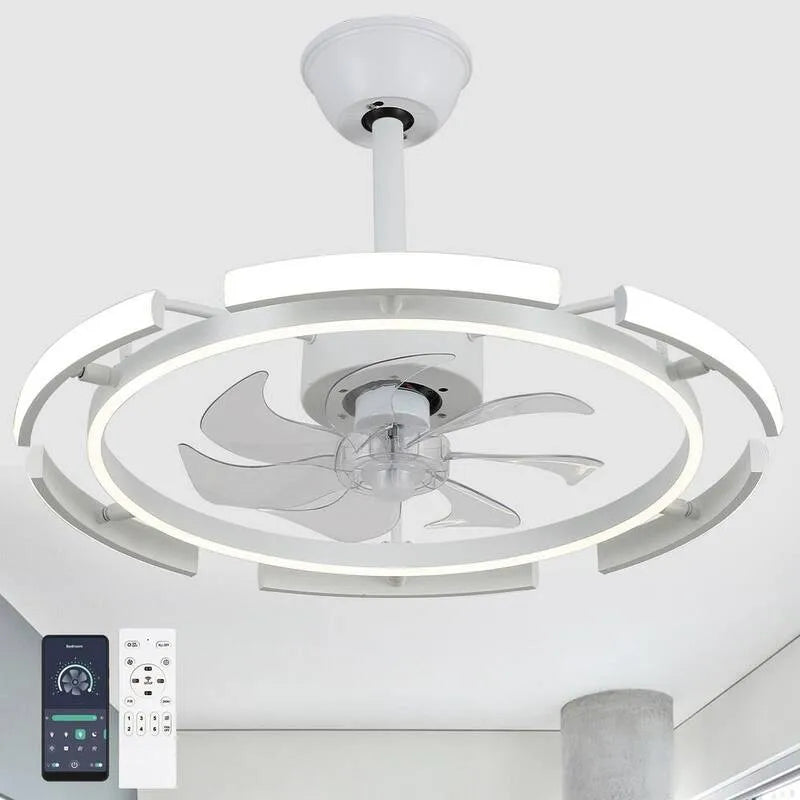 Deckenventilator 6-Stufen, 24 in., Innenbereich, mit Fernbedienung, weiß, ferngesteuerte Luftzirkulation