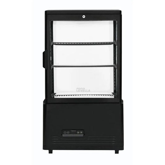 4-Sided Glass Refrigerated Display Case in Schwarz, 2. 1 cu. ft, 2.1 cu. ft