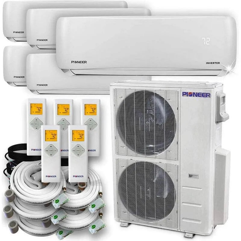 Pioneer Pionier Wall Mount 230-Volt-Luftkonditionierer, Wandbewegbar, 5 Tonnen, 21. 3 SEER, 60000 BTU, 16 ft, 5 Zone, 60,000 BTU