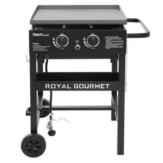 Burner Flat Top Gasgrill 2-Burner, 23 in., 30000 BTU, geeignet für Camping, Schwarz, 30,000 BTU