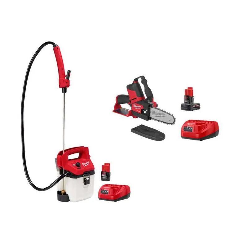 Milwaukee FUEL 12V M12, kabellos Design, 6 in., 1 Gal, M12 FUEL 12V Lithium-Ionen-Bürste ohne kabellos 6 in. HATCHET Beschneidungssäge mit M12 1 Gal. Sprayer