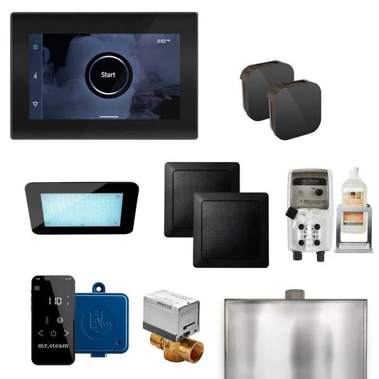 Generator, Max Dampfgenerator Steuerung Kit mit iSteamX Steuerung und Aroma Glas SteamHead in Schwarzöl gerieben Bronze, Ölgeriebene Bronze, Dampfduschgeneratoren