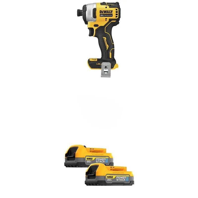 DEWALT, kabellos Design, kompakte, tragbare Bauweise, 20V, 1/4 in., 1, 7 Ah POWERSTACK Compact Batterien, Schlagschrauber mit, bürstenlos, 1.7 Ah
