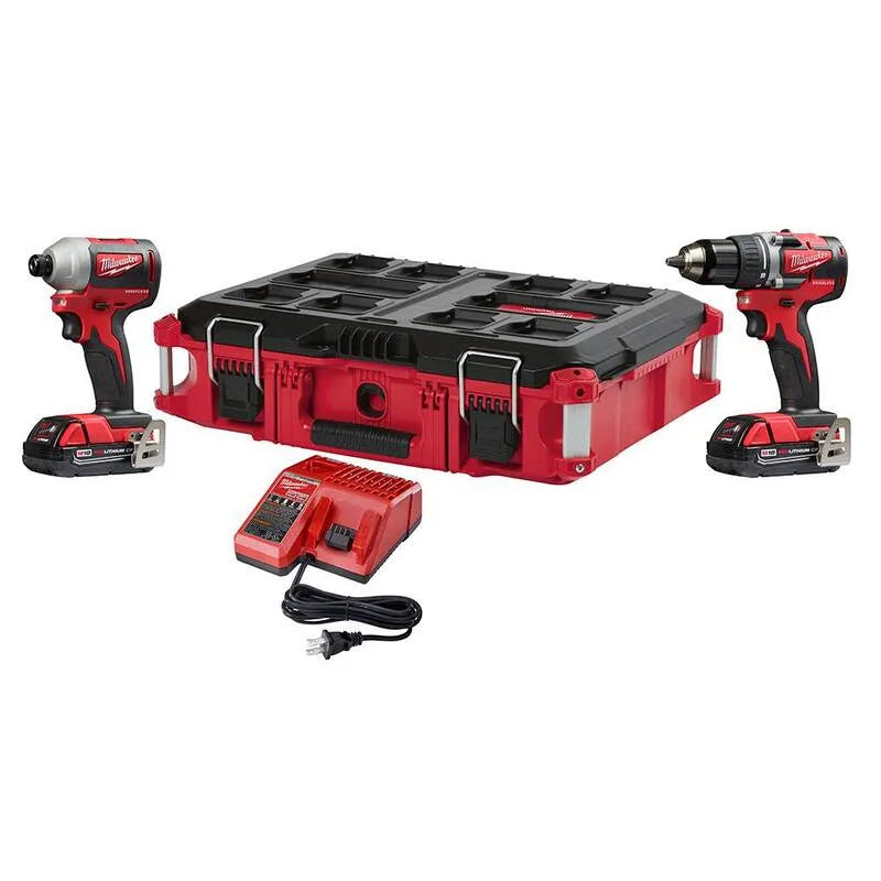 2. 0Ah 2-Werkzeug Milwaukee M18 18V Lithium-Ionen-Bürste ohne 2-Werkzeug-Schnur ohne Bohrer, Schnurloses Design, 2, 0 Ah Batterien und Gehäuse, 2.0Ah