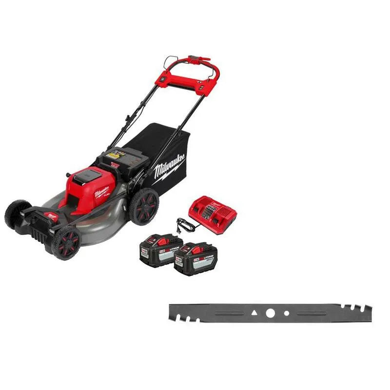 Milwaukee 12Ah, kabellos Design, 21 in., 12Ah Batterien & High Lift Blade, Gehen Sie hinter Dual Akku mit Radantrieb Mower mit, M18