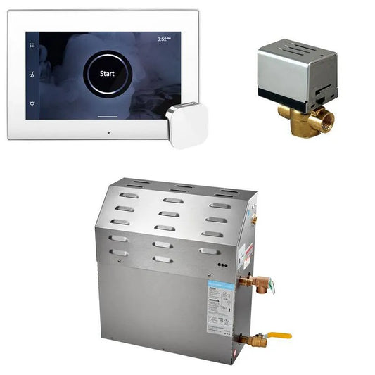 Generator, polierter Chrome, Dampfduschengenerator-Paket mit iSteamX-Steuerung in weißpoliertem Chrome, 12000 W, Weißpoliertes Chrom, Dampfduschgeneratoren