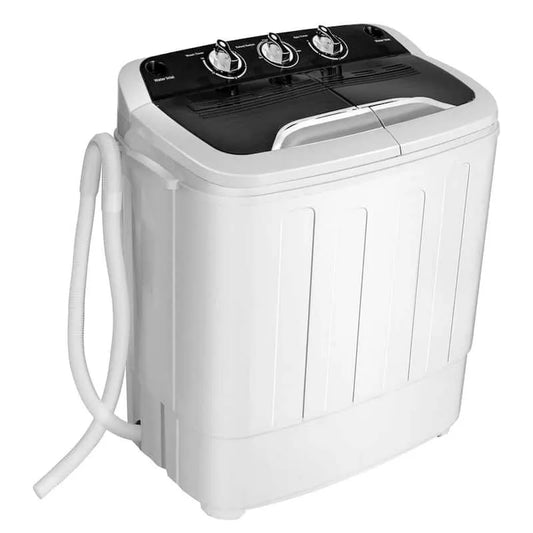 Tragbare halbautomatische Twin Tub Waschmaschine und Trockner, 1, 5 cu. ft, kompakte, tragbare Bauweise, Schwarz, 1.5 cu. ft