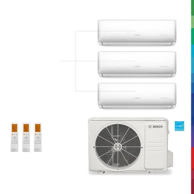 Bosch 3-Zonen kanalloses Mini-Split-System, Heat Function, 2, 25 Tonnen, 27000 BTU, 230, 27,000 BTU