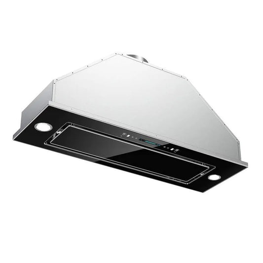 Dunstabzugshaube, Edelstahl, Einbauinstallation, 900 CFM, 30 in., mit LED-Licht, Schwarz