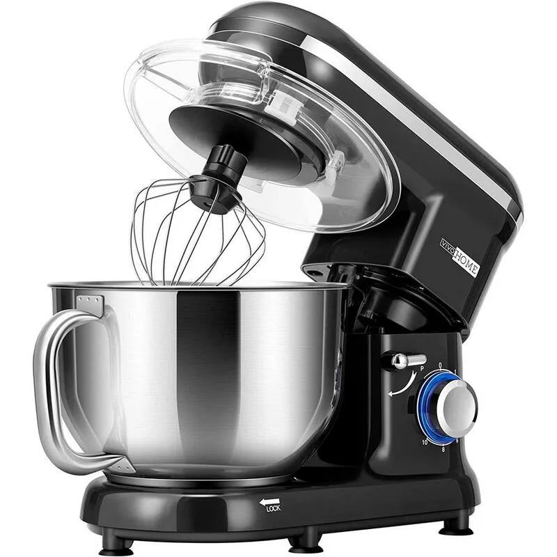 Stufen Schwarz Tilt-Head Küche Stand 660-Watt, 6 Qt, Dough Hook und Wire Whip