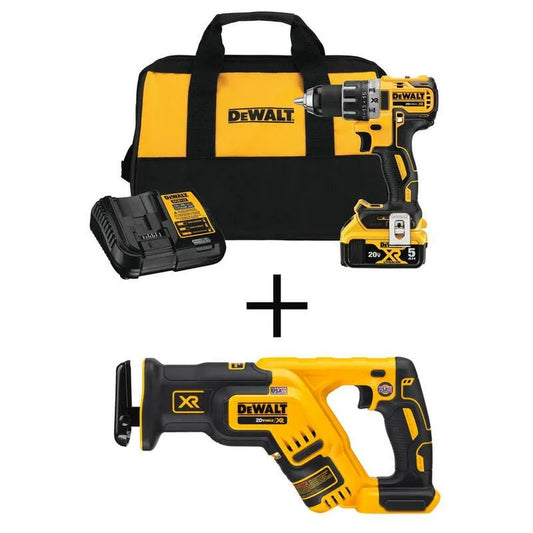 DEWALT 5. 0Ah, 20V, 1/2 in., kabellos Design, kompakte, tragbare Bauweise, & Bag, Drill / Driver, bürstenlos, 5.0Ah