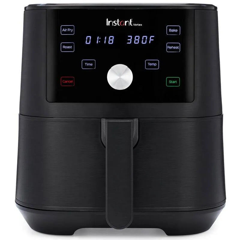 Air Fryer, 6 qt, Hot-Air Auftisch Kocher, Schwarz