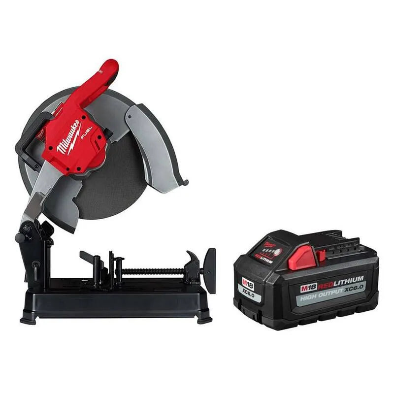 Milwaukee FUEL 18V M18, 14 in., kabellos Design, Abrasive Cut-Off Säge mit High Output 6, 0 Ah Batterie, bürstenlos, 6.0 Ah