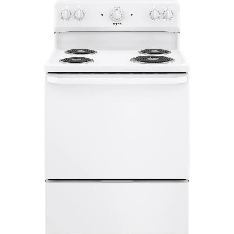 Hotpoint Electric Herd, 30 in., 4 Burner, Weiß, Einzelofen-Elektrische Herde