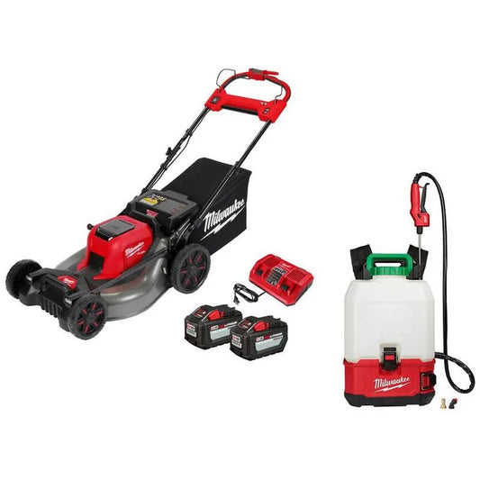 Milwaukee 12Ah, 21 in., 12Ah Batterien & Pestizid-Sprayer, Gehen Sie hinter Dual Akku Selbstangetriebenen Mäher mit, kabellos Design, M18