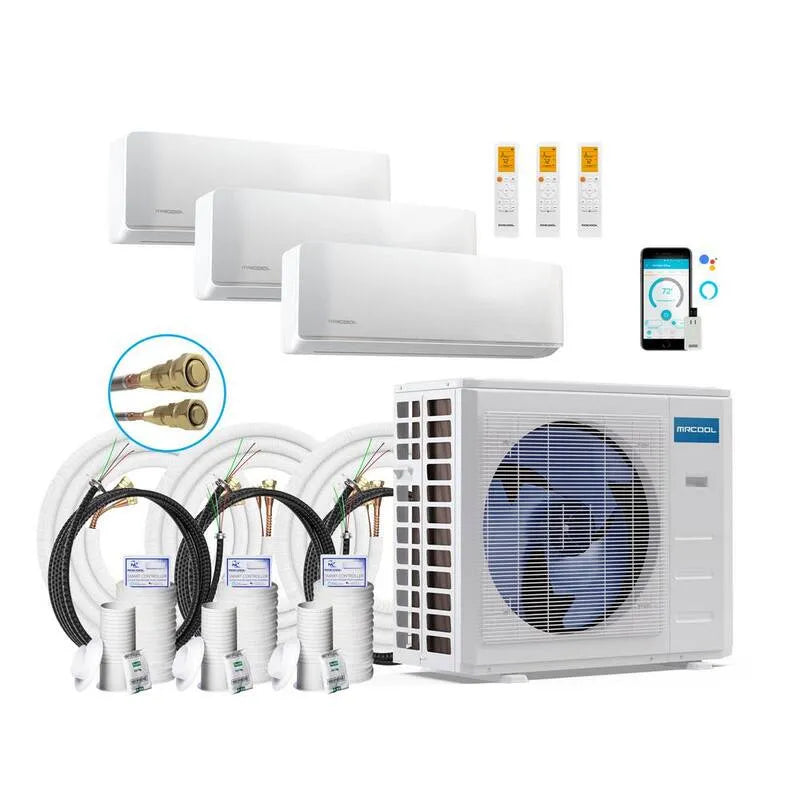 2. 25-Ton MRCOOL 2, 25-Ton kanalloses Mini-Split-System, 22 SEER, 27000 BTU, 66ft, 3-Zone, 27,000 BTU, 35,66ft