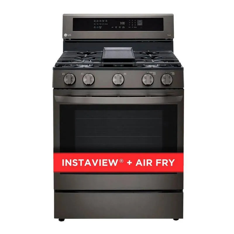 LG Gas Herd, 5. 8 cu. ft, Edelstahl, Konvektionskochen, Schwarz, 5.8 cu. ft
