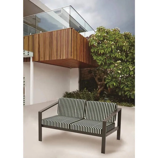Sofa Möbel Schwarz Aluminium Rahmen Garten, Terrasse, Modernes Design, Grün
