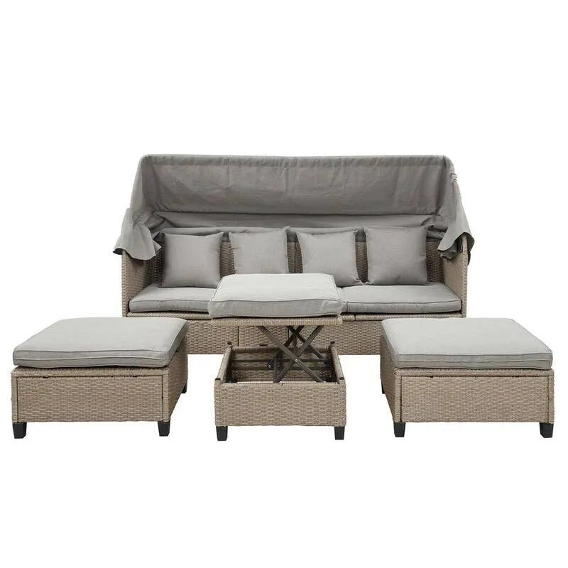 Schnittsofa, Garten, Grau, Wohnzimmer Modular Sitzgruppe, Garten-Sofas