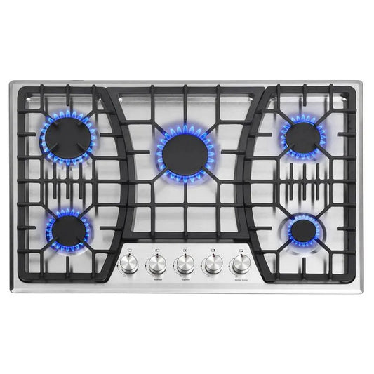Gaskochtop, Edelstahl, 30 Zoll, 5 Brenner, versiegelte Verbrennungsbrenner Kochfläche, 30 in, Gaskochfelder