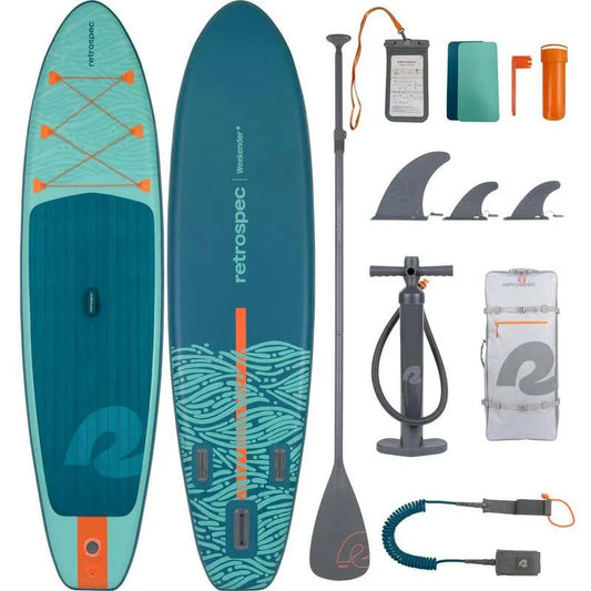 Compact Licht, 126 in., kompakte, tragbare Bauweise, Seafoam Tide PVC Aufblasbare Paddleboard mit Zubehör
