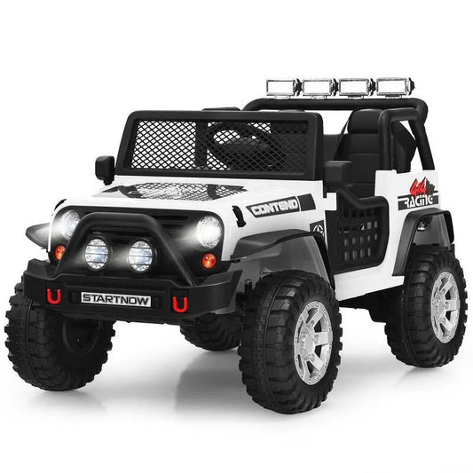 12-Volt, Kids Ride-On Truck Elektroauto mit Licht und Musik in Weiß, Fernbedienung
