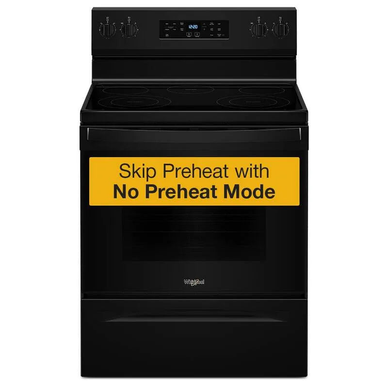 Whirlpool Electric Herd, 30 in., 5 Burner, Schwarz, Einzelofen-Elektrische Herde