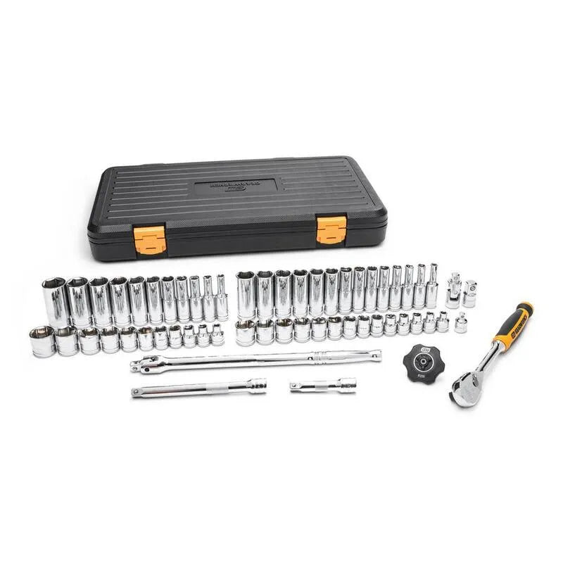 58 Teile 90-Tooth Metrische Mechanik Werkzeug Set 90-Zahn, 3/8 in., 58-Stück