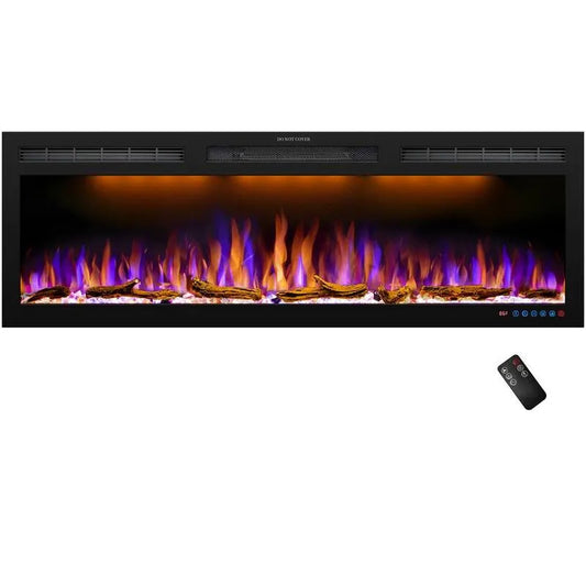 Prismaster...keeps your home stylish, 750-Watt/1500-Watt 45 in. Wandmontierte elektrische Kamin-Einsätze, Schwarze Kamin-Heizung mit Touchscreen und Fernbedienung, 750-Watt / 1500-Watt, an der Wand
