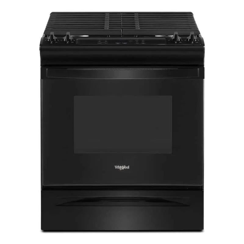 Whirlpool Gas Herd, 5 cu. ft, Gas Kochgeräte mit Brennerkonfiguration, Schwarz, Gasherde mit einem Backofen