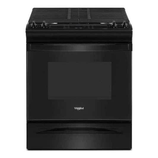 Whirlpool Gas Herd, 5 cu. ft, Gas Kochgeräte mit Brennerkonfiguration, Schwarz, Gasherde mit einem Backofen