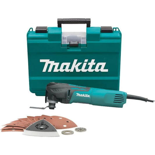 Makita Schnur mit variabler Geschwindigkeit Oszillierende Multi-Werkzeug-Kit, Hard Case, Sanding Pad