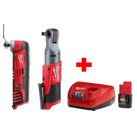 Milwaukee 2. 0Ah Ratchet und Multi-Werkzeugset, 12V, 1/2 in., 2. 0Ah Batterie und Ladegerät, kabellos Design, M12, 2.0Ah