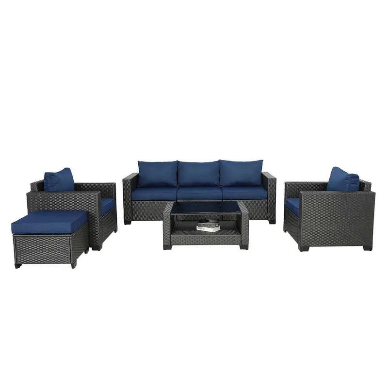 Schnittsofa, Garten, Patio, Dark, Blue, Wohnzimmer Modular Sitzgruppe, Dunkelblau, Garten-Sofas