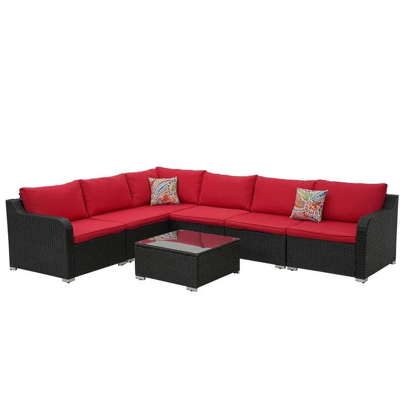 Schnittsofa, Edelstahl, Garten, Schwarz, Patio, Rot