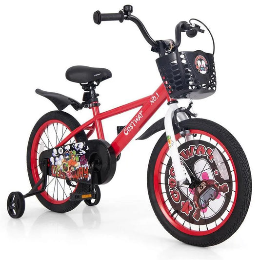8-Years 4-Years Kid & # x27; s Bike für bis 8 Jahre alt mit höhenverstellbarem Handlebar und Sattelhandbremse Rot, verstellbar, 18 in.