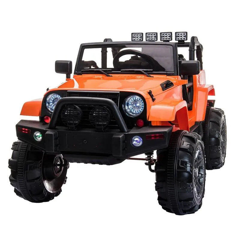 12-Volt, Fernbedienung, Orange, schnurloses Design, Kinder fahren auf LKW-Batterie angetriebenes Elektroauto mit MP3 Musik LED-Leuchten