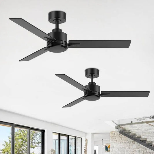 Deckenventilator 2-Pack, 48 in., 6 Geschwindigkeiten, Fernbedienung, Innen, mit Fernbedienung, Schwarz