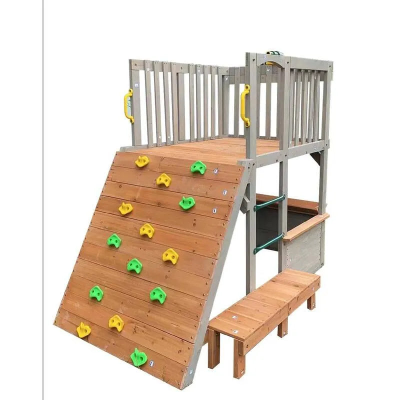 Post Garten Wooden Playhouse, Buildable Kids Backyard Playset mit Kletterrampe