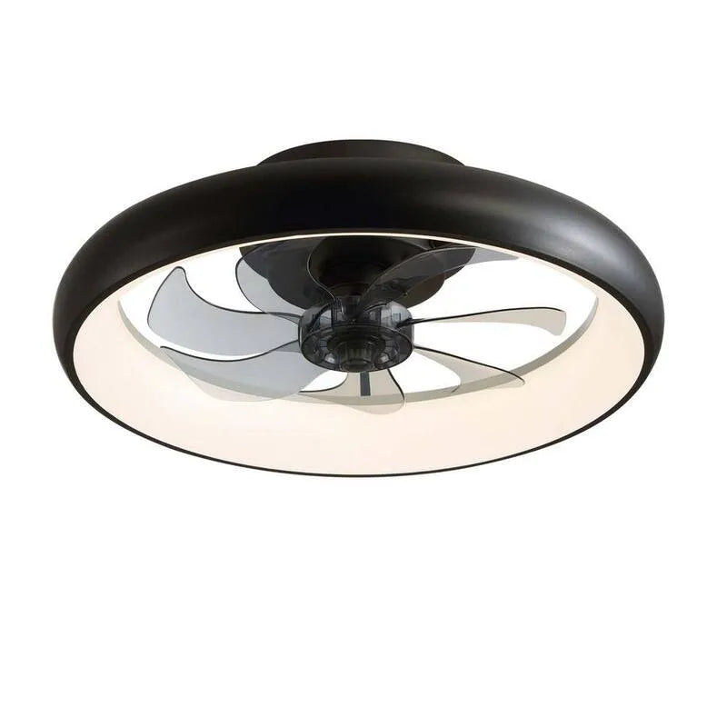 Deckenventilator, 20 in., App-Steuerung, Innen, Schwarz, ferngesteuerte Luftzirkulation, Deckenventilatoren mit Beleuchtung